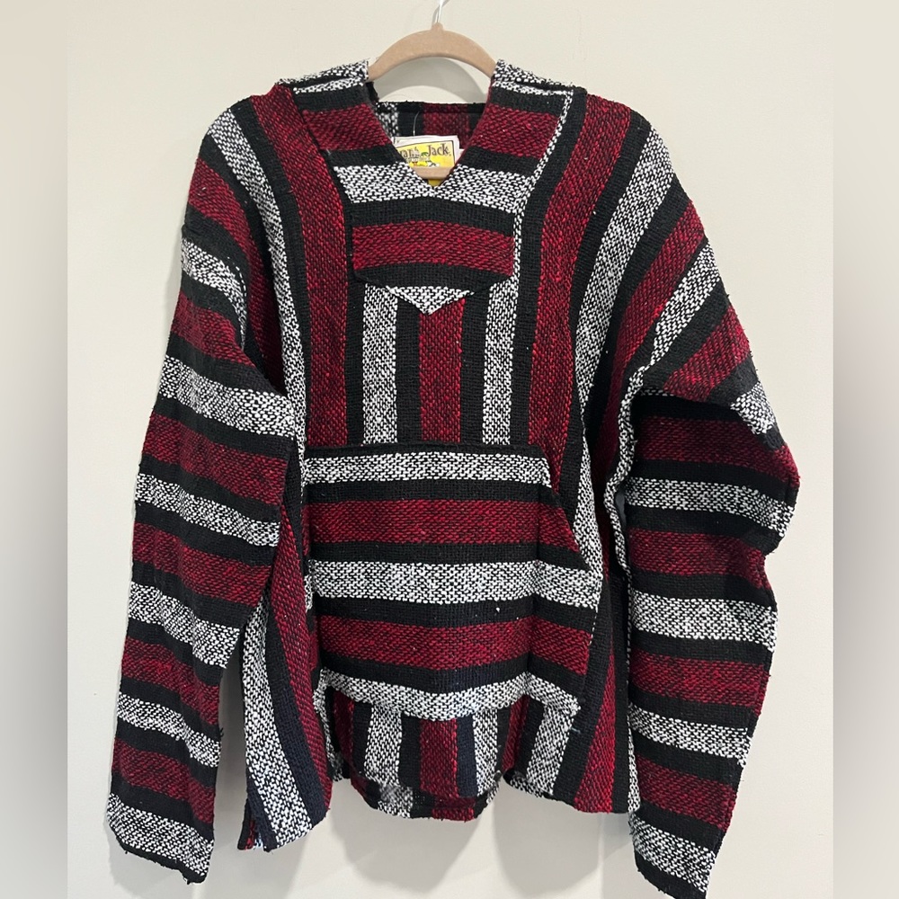 NEW Baja pullover multi color - red black and white.